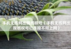 手机无线网出现感叹号（手机无线网出现感叹号已连接不可上网）