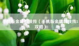 手机版金庸群侠传（手机版金庸群侠传3攻略）