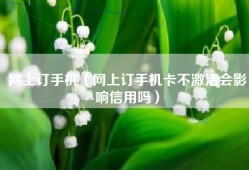 网上订手机（网上订手机卡不激活会影响信用吗）